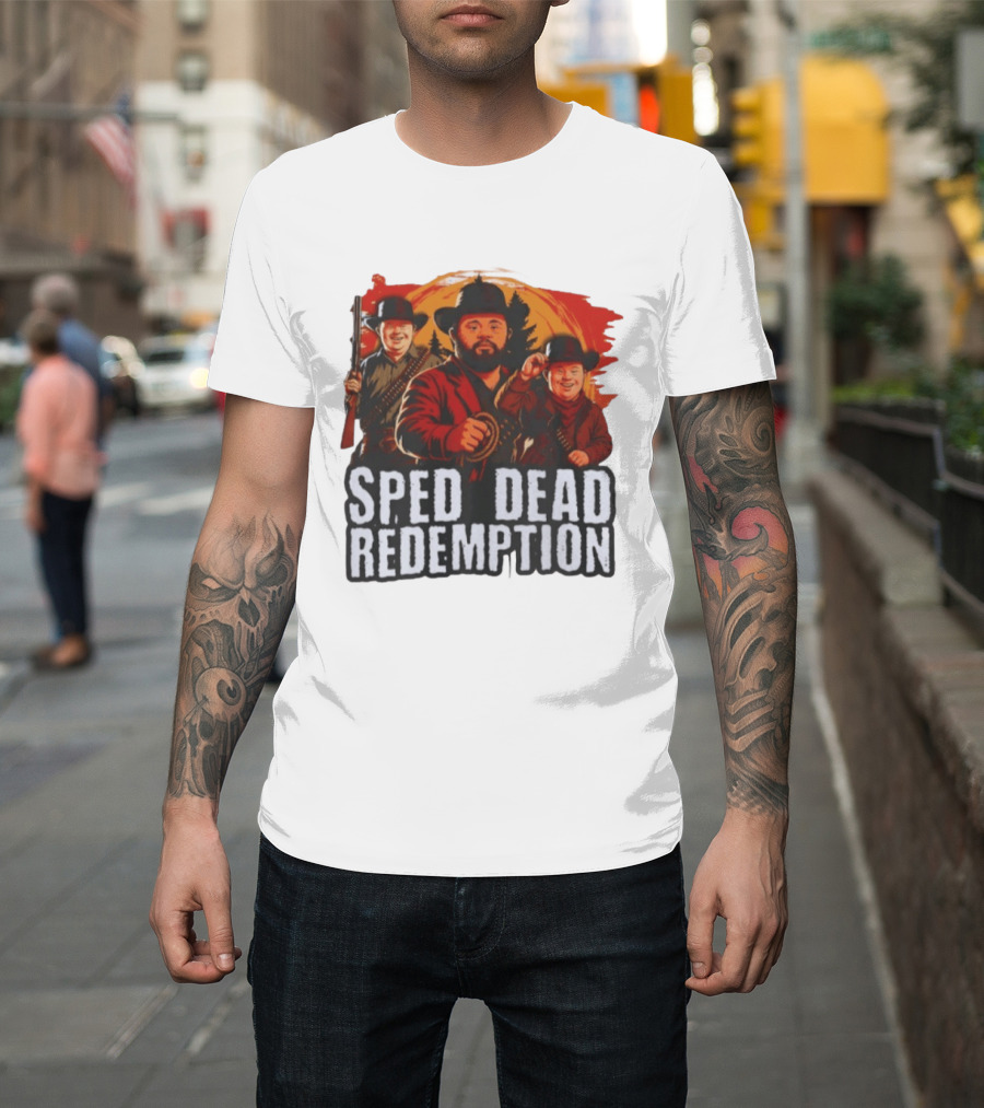 Sped Dead Redemption Parody Western Movie Cowboys T-Shirt