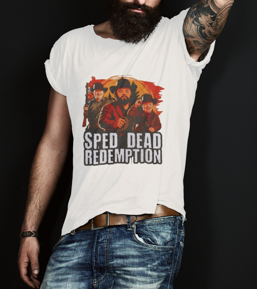Sped Dead Redemption Parody Western Movie Cowboys T-Shirt