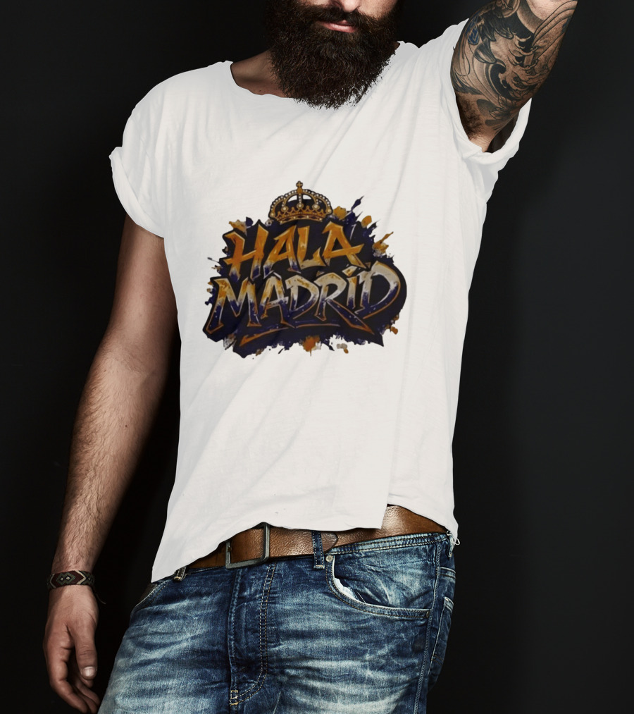 Hala Madrid Gold Crown Soccer Splash T-Shirt