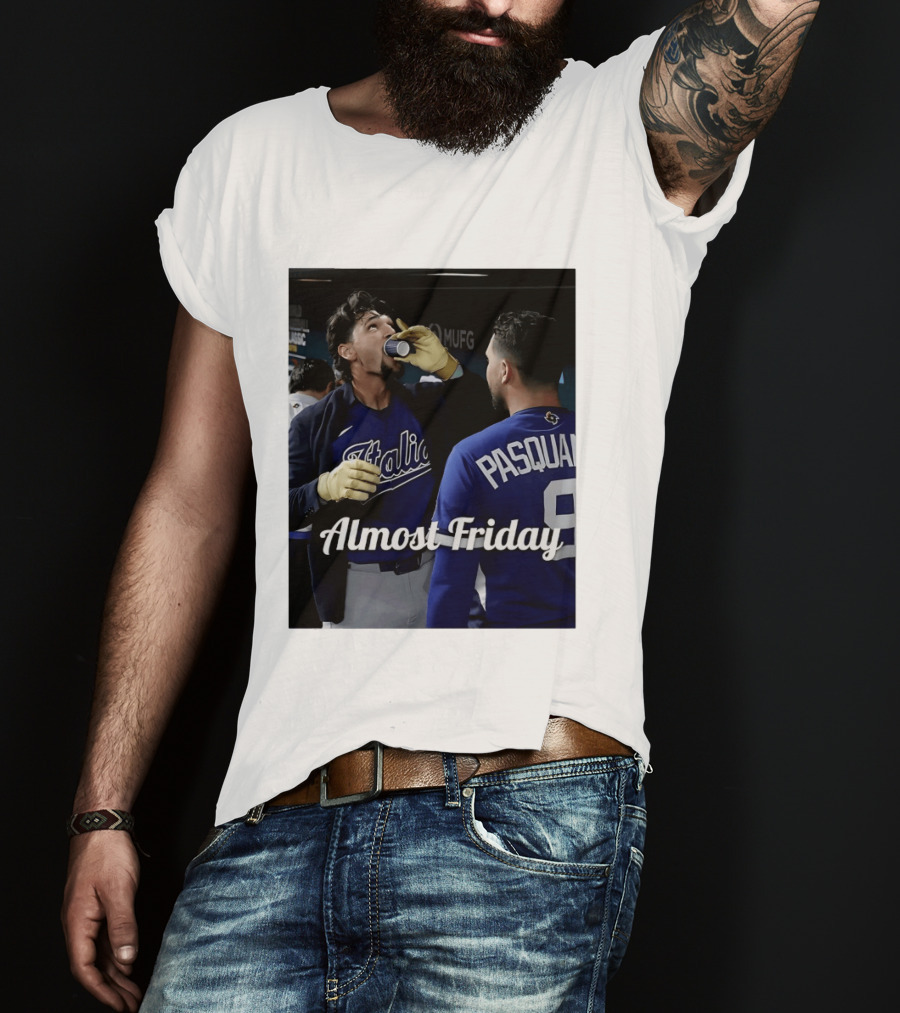 Italy World Baseball Classic Espresso Shot Almost Friday Pasquale T-Shirt