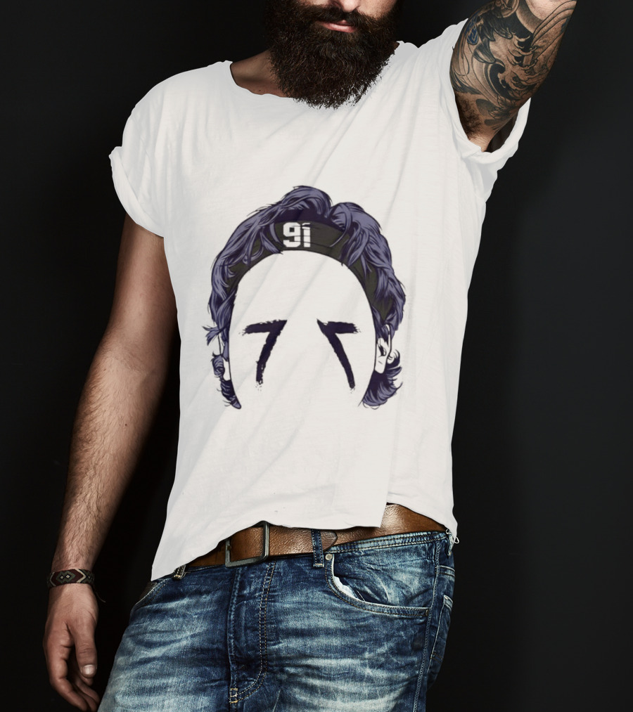 91 Headband Purple Hair Eye Black T-Shirt