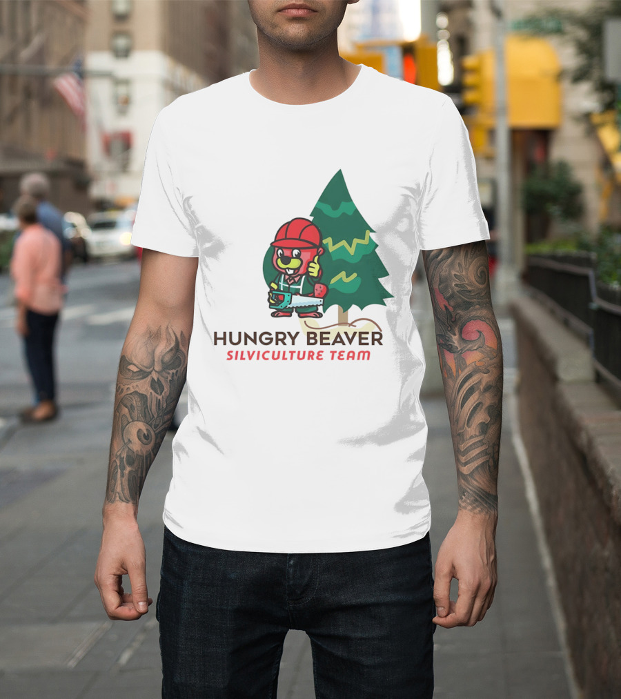 Hungry Beaver Silviculture Team Chainsaw and Tree T-Shirt