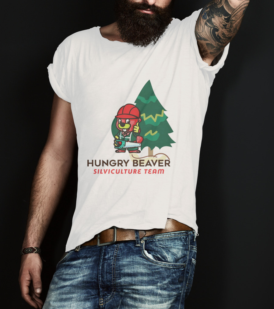 Hungry Beaver Silviculture Team Chainsaw And Tree T-Shirt