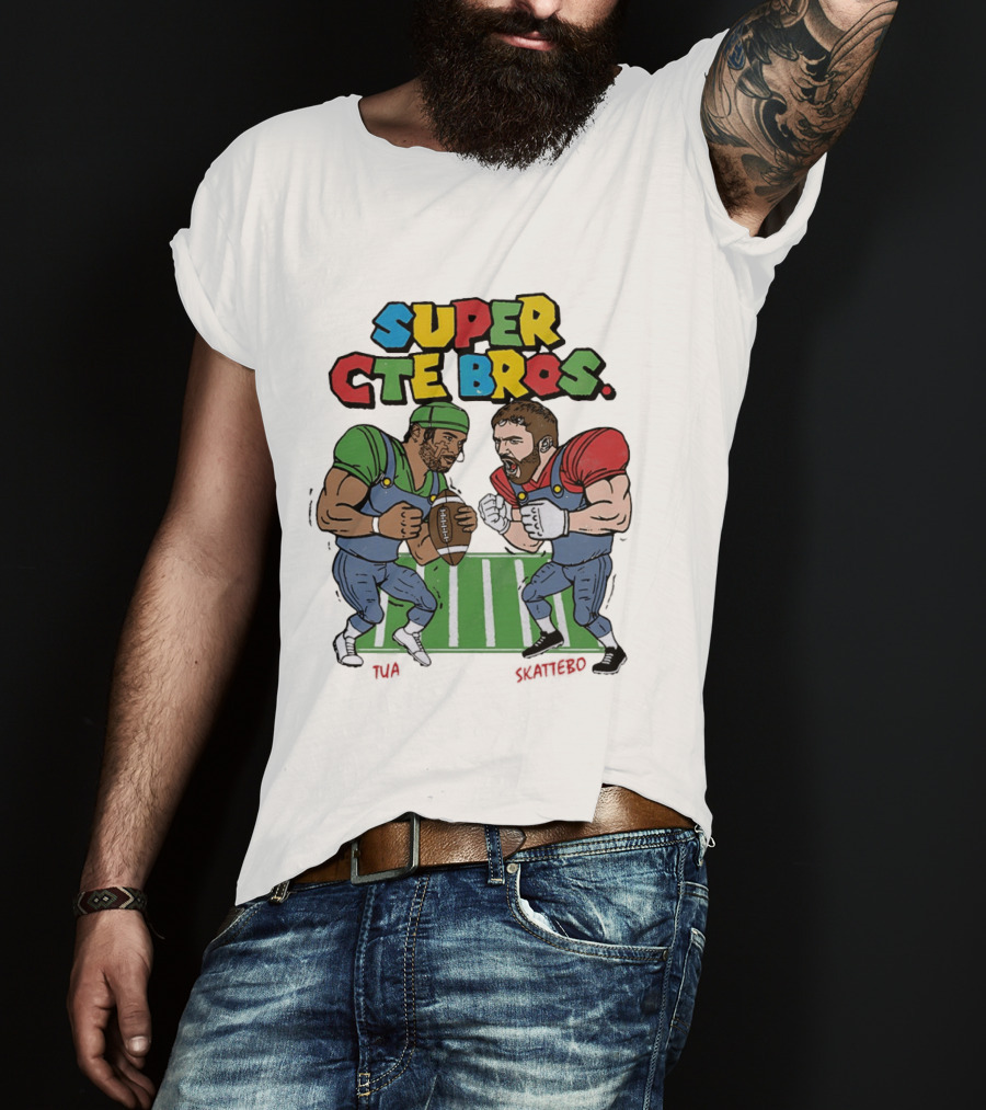 Super Cte Bros Tua Skattebo Cartoon Football Showdown T-Shirt