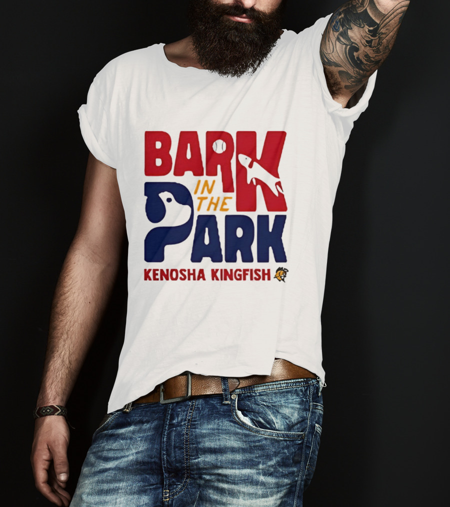Kenosha Kingfish Bark In The Park Event With Playful Dog And Fish T-Shirt