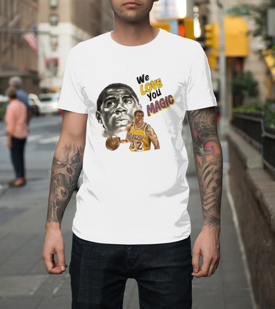 Los Angeles Lakers Magic Johnson We Love You Magic 32 Basketball Legend T-Shirt