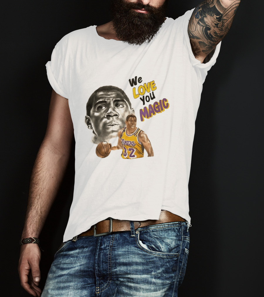Los Angeles Lakers Magic Johnson We Love You Magic 32 Basketball Legend T-Shirt