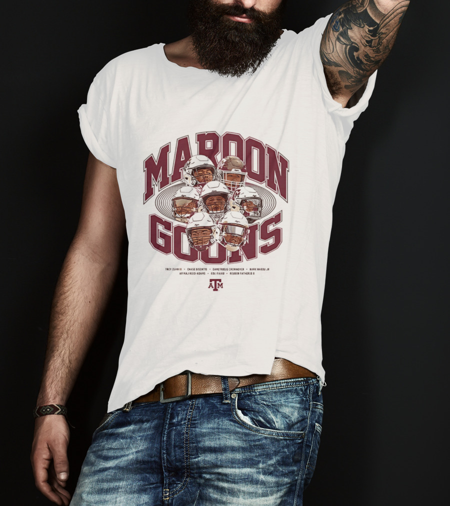 Texas A&M Maroon Goons Football NCAA Team Caricature T-Shirt