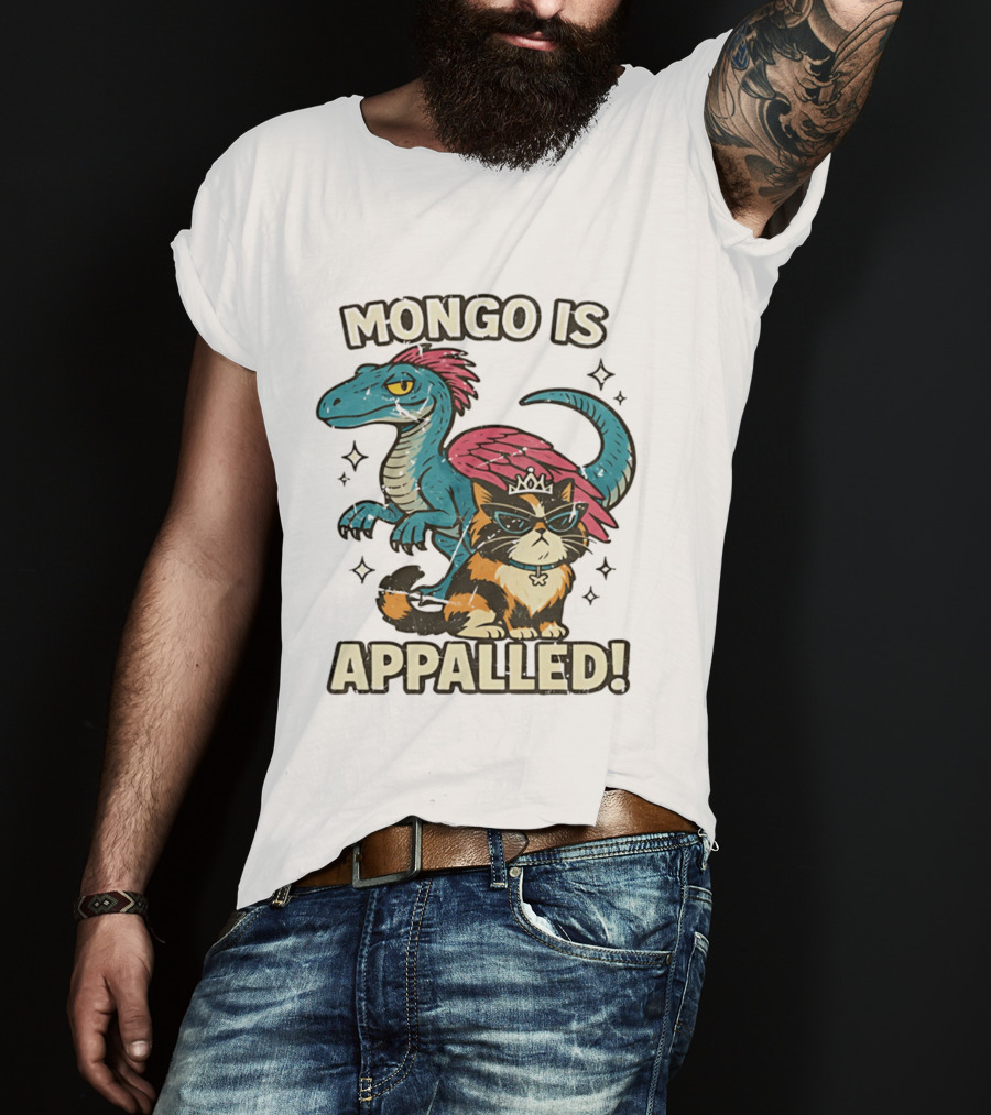Mongo Is Appalled Dungeon Crawler Carl Dinosaur And Cat T-Shirt