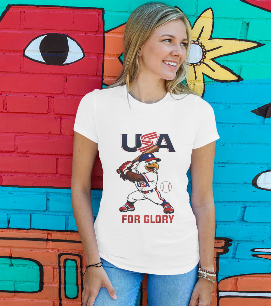 USA Baseball Eagle For Glory World US Baseball T-Shirt