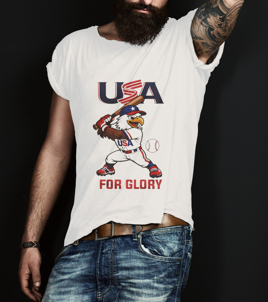 USA Baseball Eagle For Glory World US Baseball T-Shirt