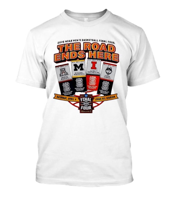 2026 NCAA Men's Basketball Final Four Arizona Michigan Illinois UConn April 4 Lucas Oil Stadium T-Shirt
