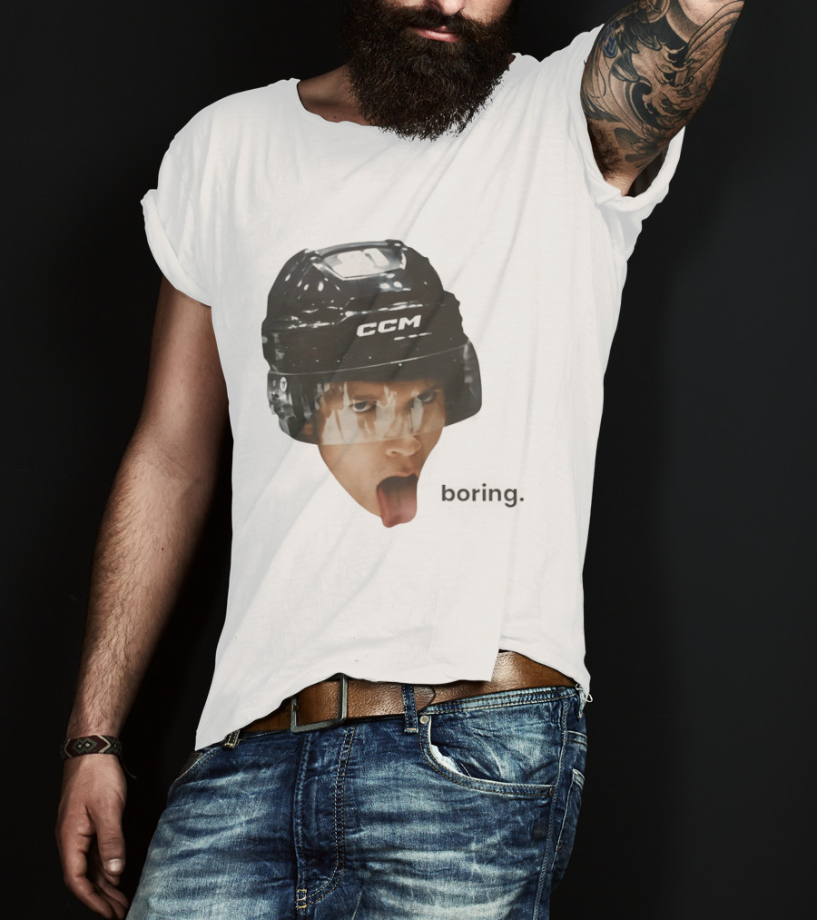 Ilya Rozanov Connor Storrie CCM Heated Rivalry 2026 Boring Helmet Tongue Out T-Shirt