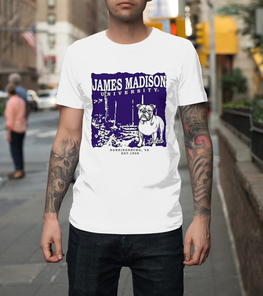 James Madison University Dukes Harrisonburg VA Est 1908 Bulldog T-Shirt