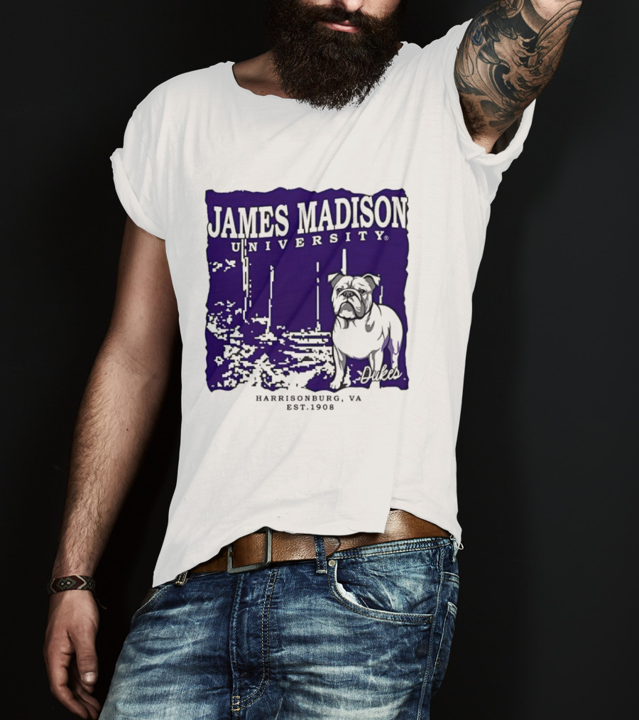 James Madison University Dukes Harrisonburg VA Est 1908 Bulldog T-Shirt