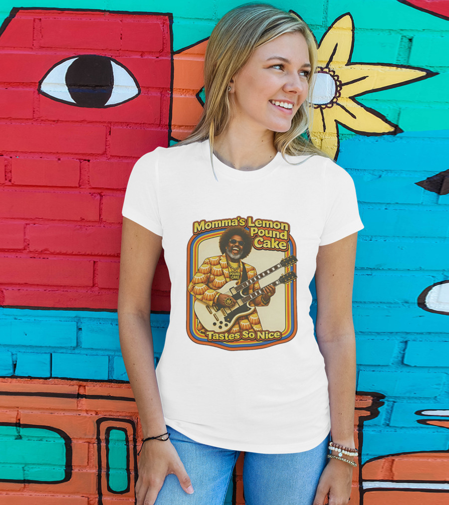 Momma's Lemon Pound Cake Tastes So Nice Double Guitar Retro Vibe T-Shirt