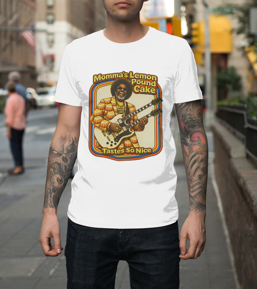 Momma's Lemon Pound Cake Tastes So Nice Double Guitar Retro Vibe T-Shirt