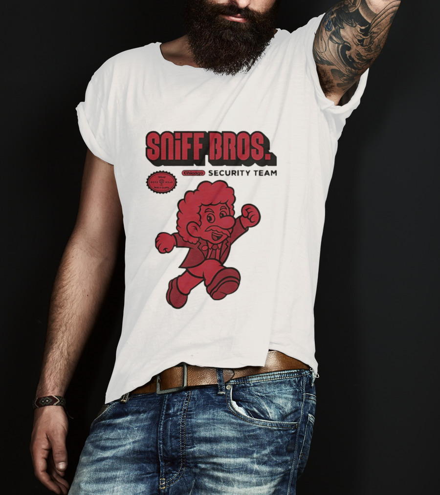Sniff Bros Chicago Security Team Retro Style Character Official Quality Seal T-Shirt