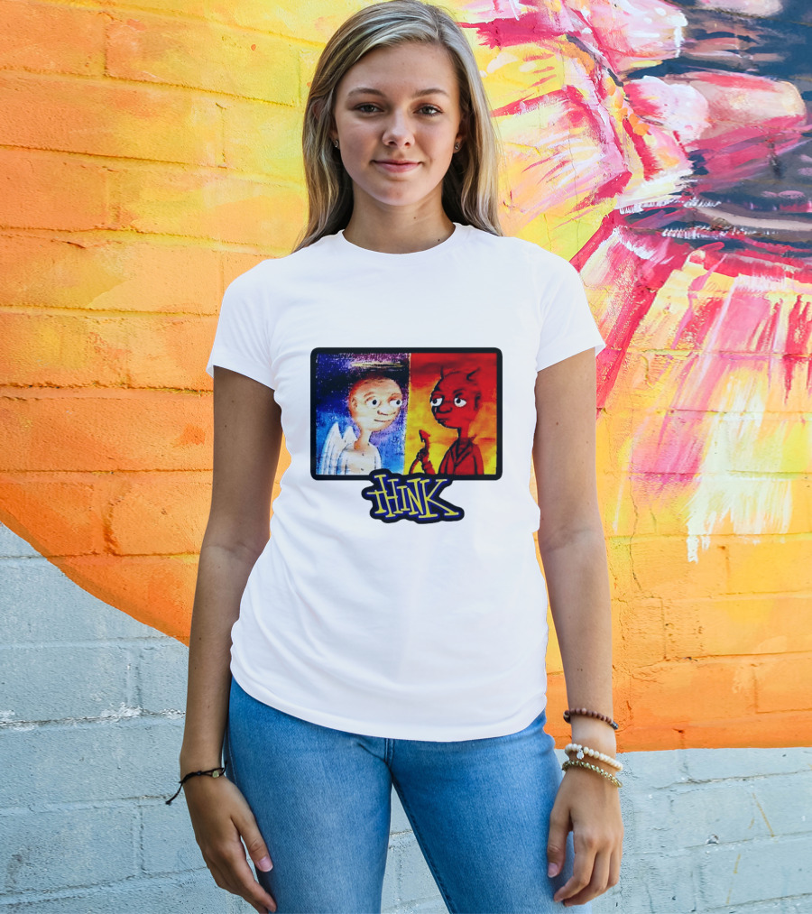 90s Classic Think Angel Vs Devil Cartoon TV Skateboard T-Shirt