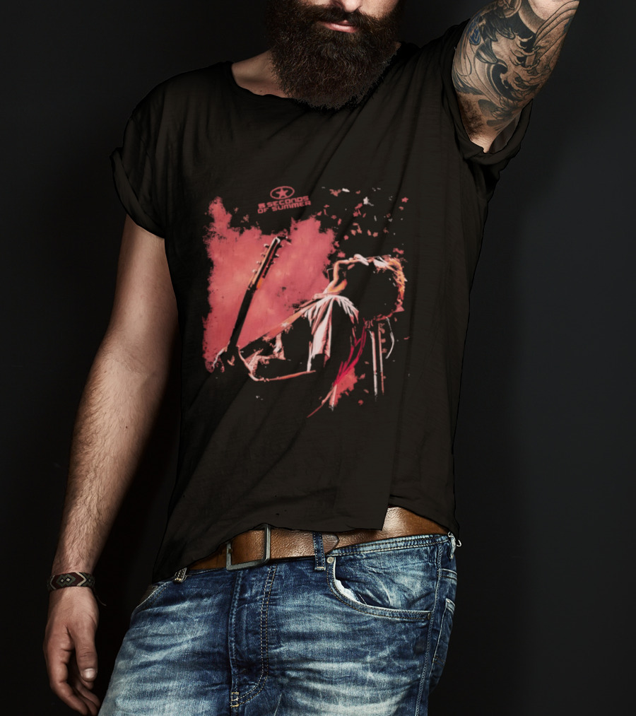5 Seconds Of Summer Musician Guitarist Illustration Watercolor T-Shirt