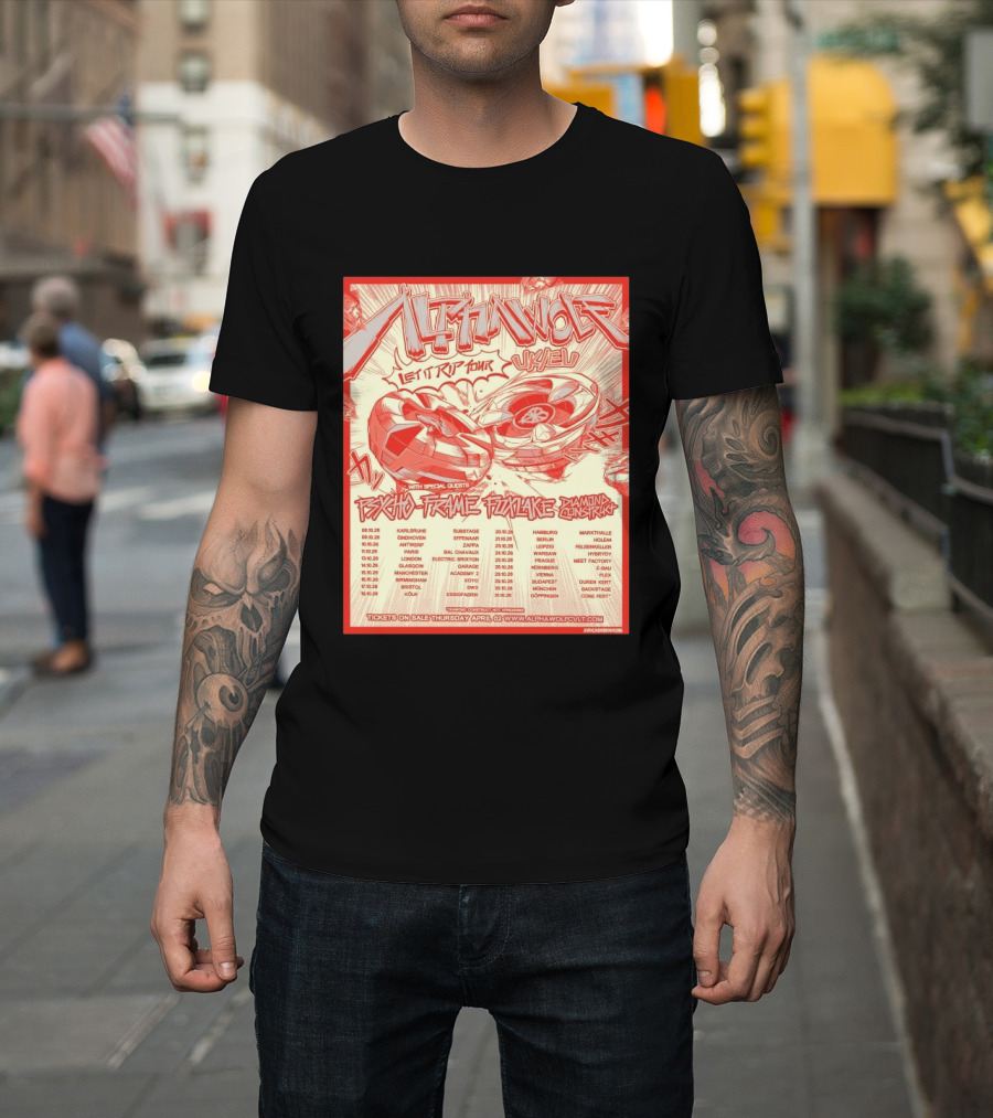 Alpha Wolf Let It Rip Tour Psycho Frame Pink Lake Diamond Construct UK EU 2026 T-Shirt