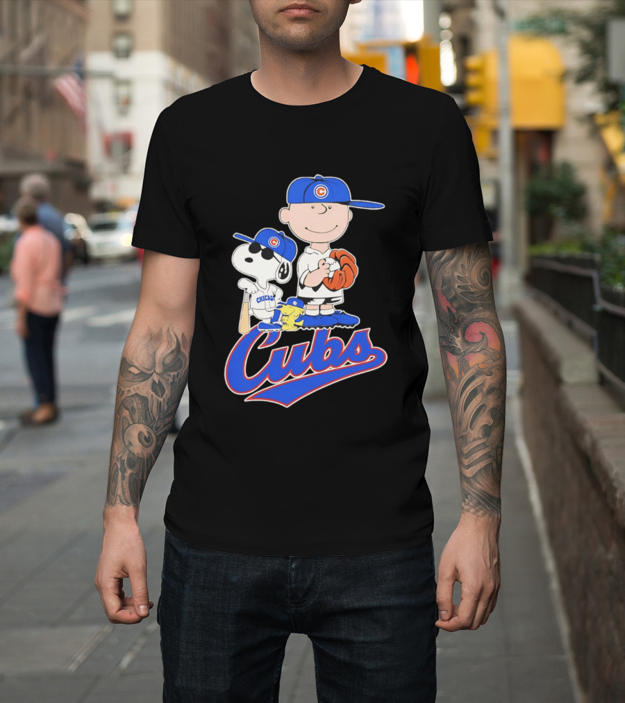 Peanuts Snoopy Woodstock Charlie Brown Chicago Cubs Baseball MLB 2026 T-Shirt