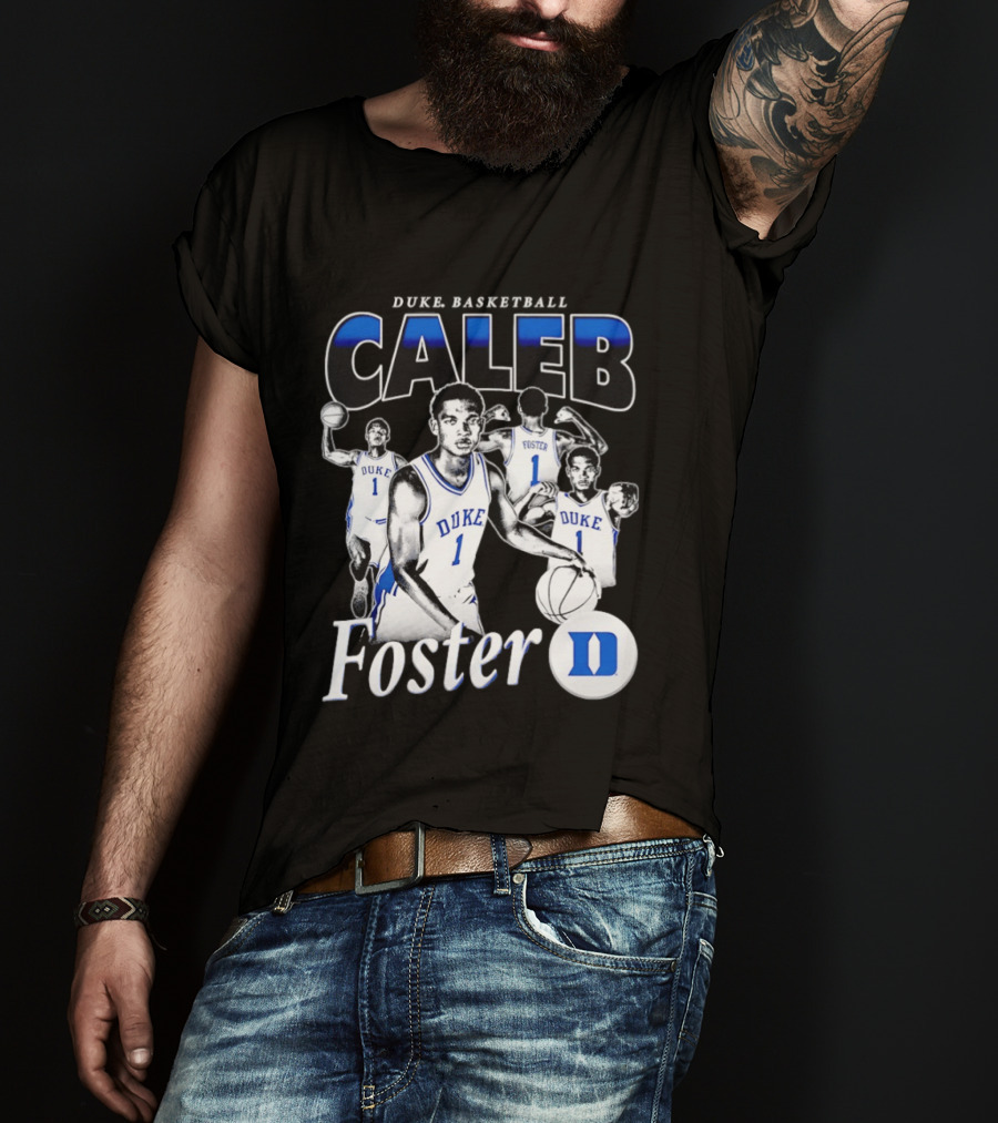Duke Basketball Caleb Foster Blue Devils D T-Shirt