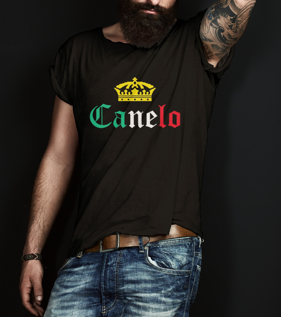 Canelo Crown Mexican Flag Colors Boxing Champion T-Shirt