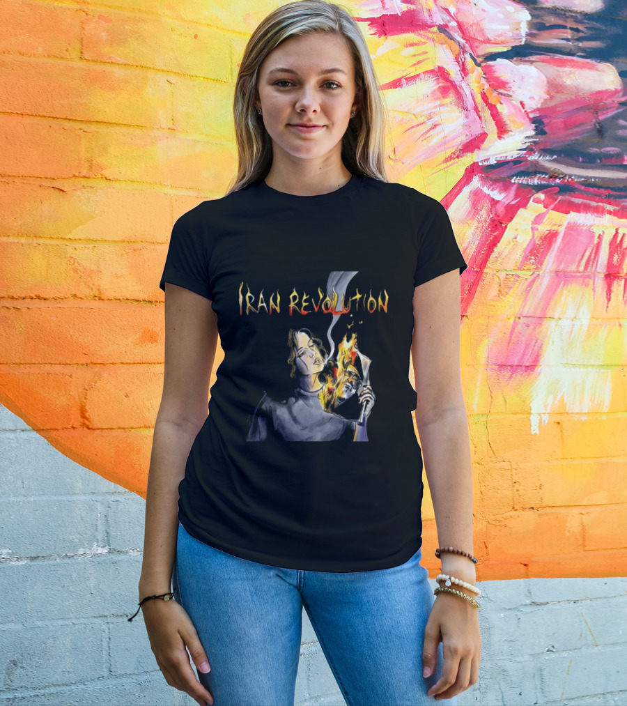 Iran Revolution Smoking Persian Girl Flaming Artistry T-Shirt