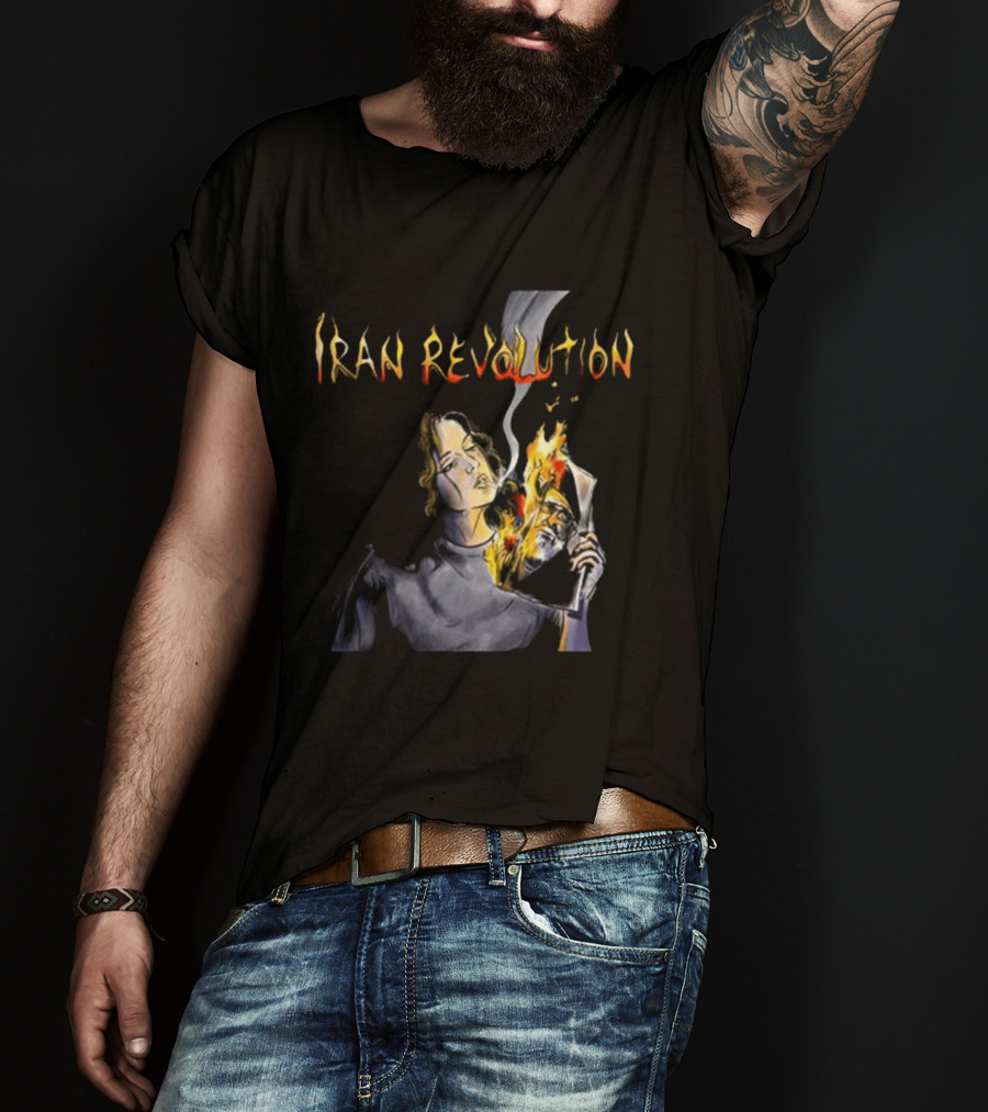 Iran Revolution Smoking Persian Girl Flaming Artistry T-Shirt