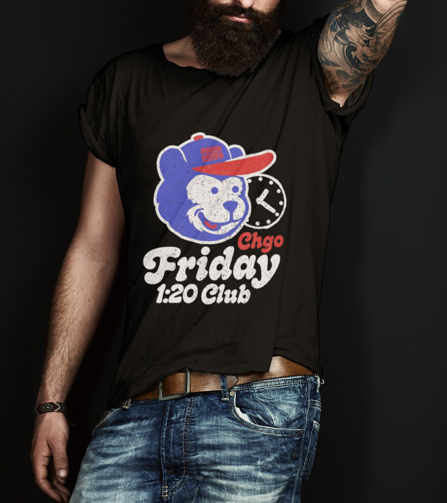 CHGO Friday 1 20 Club Bear Cubs Logo Vintage Cap T-Shirt