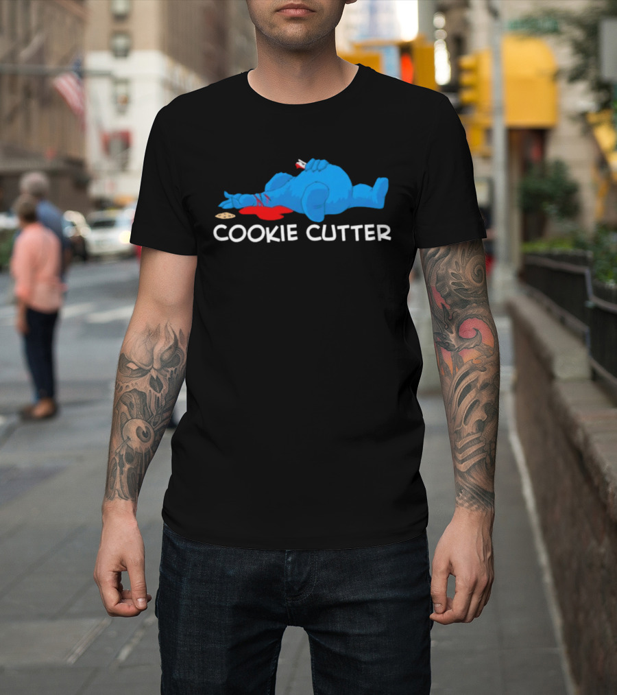 COOKIE CUTTER Blue Monster Humor Cartoon T-Shirt