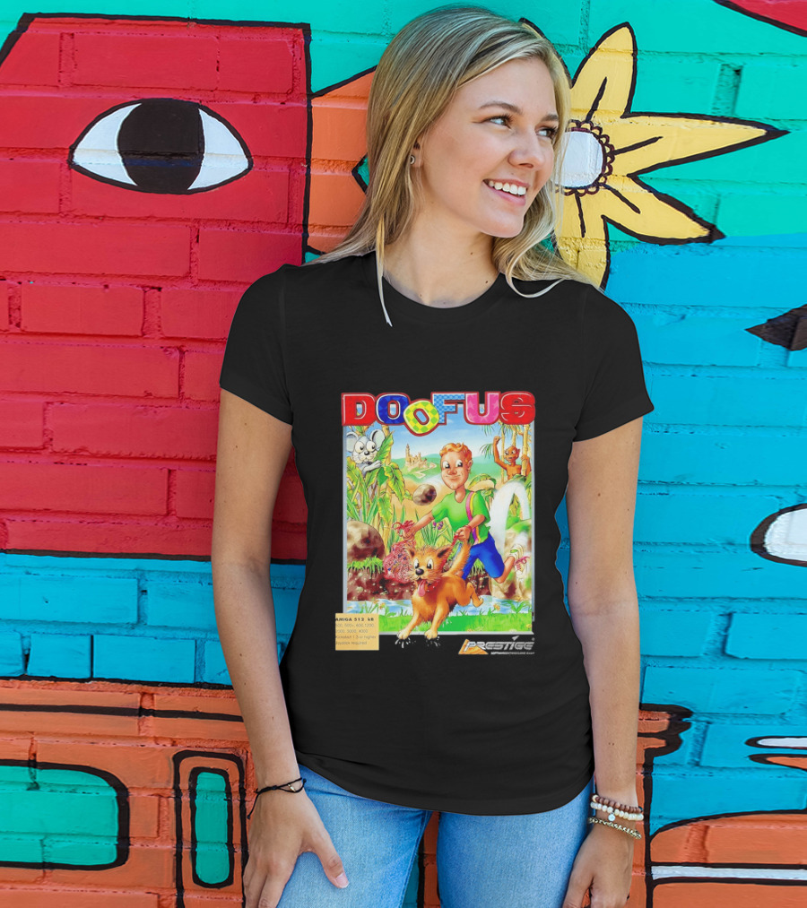 DOOFUS Amiga 512 KB Joystick Required Platformer Game T-Shirt