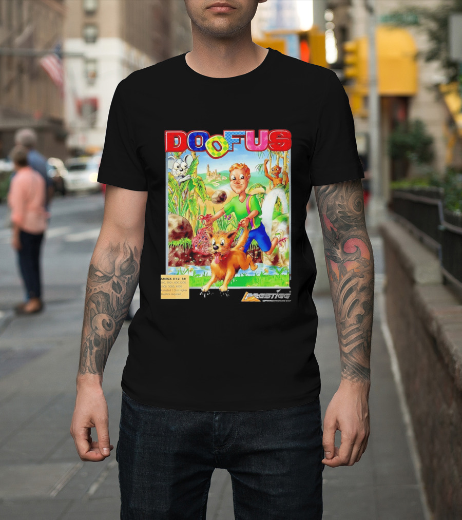 DOOFUS Amiga 512 KB Joystick Required Platformer Game T-Shirt