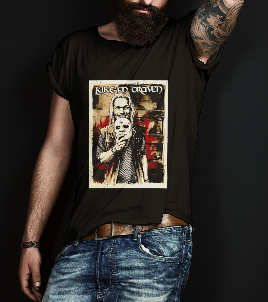 Luke F'N Draven Illustrated Skull Mask T-Shirt