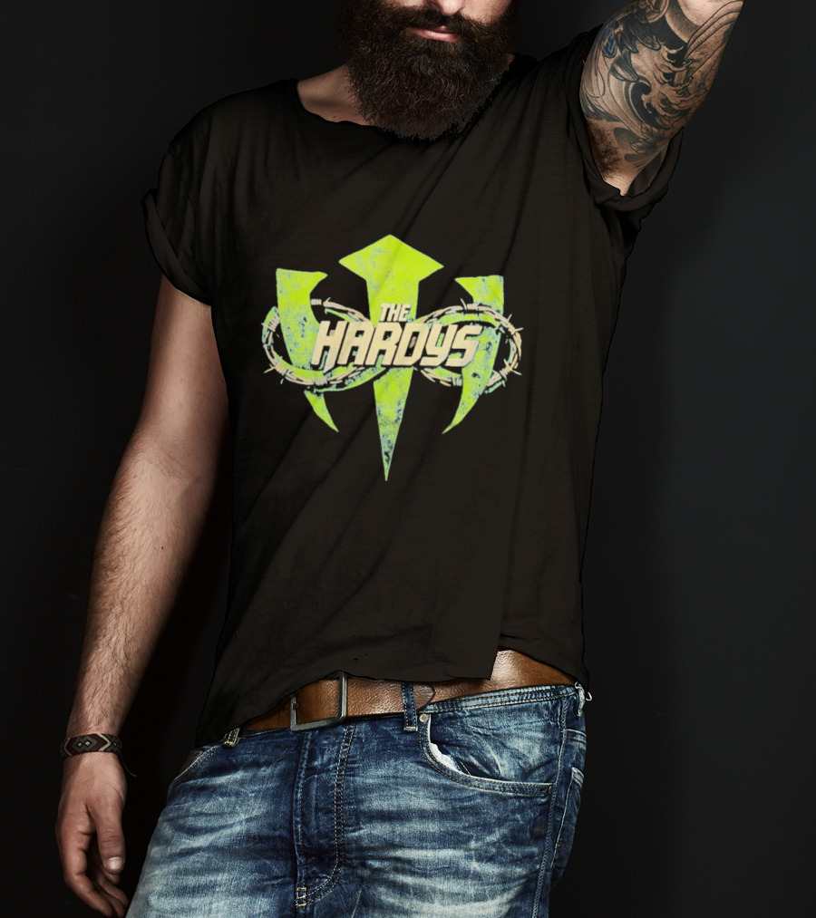 TNA Wrestling The Hardys Distressed Infinity Logo Barbed Wire T-Shirt