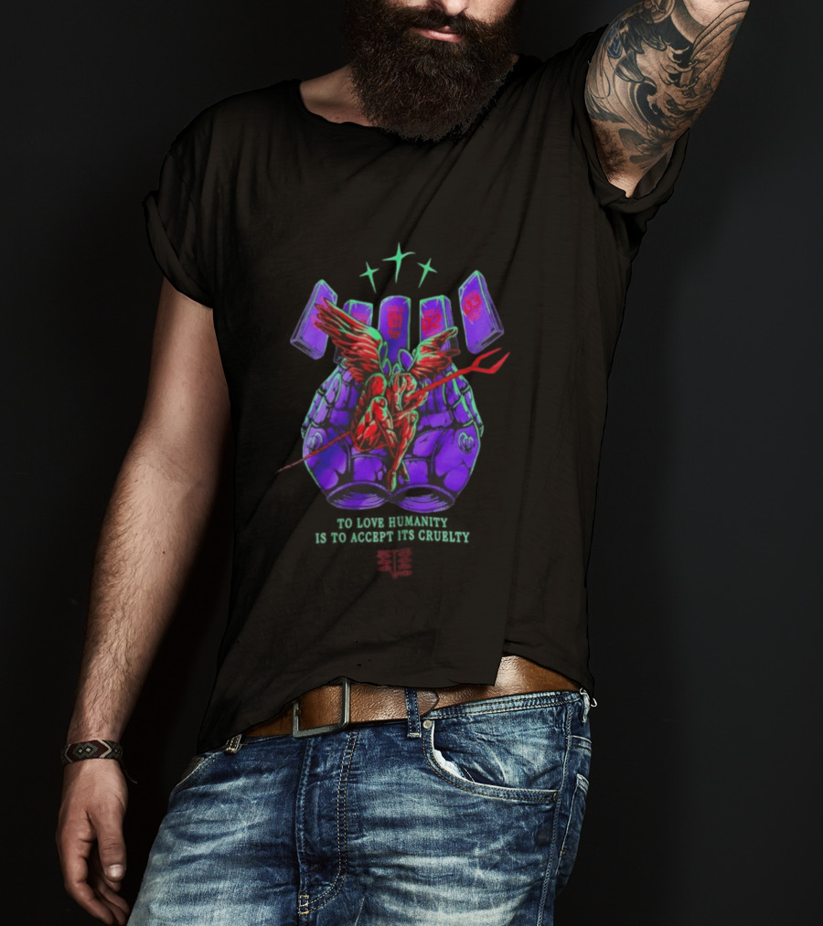 To Love Humanity Accept Its Cruelty Angel Devil Wings T-Shirt