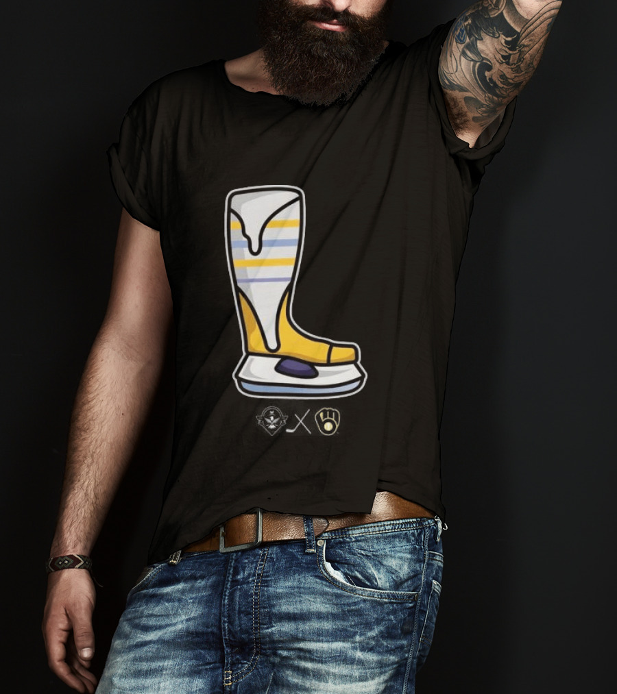 Milwaukee Brewers X Admirals Special Skate Boot Icon With Brewers T-Shirt