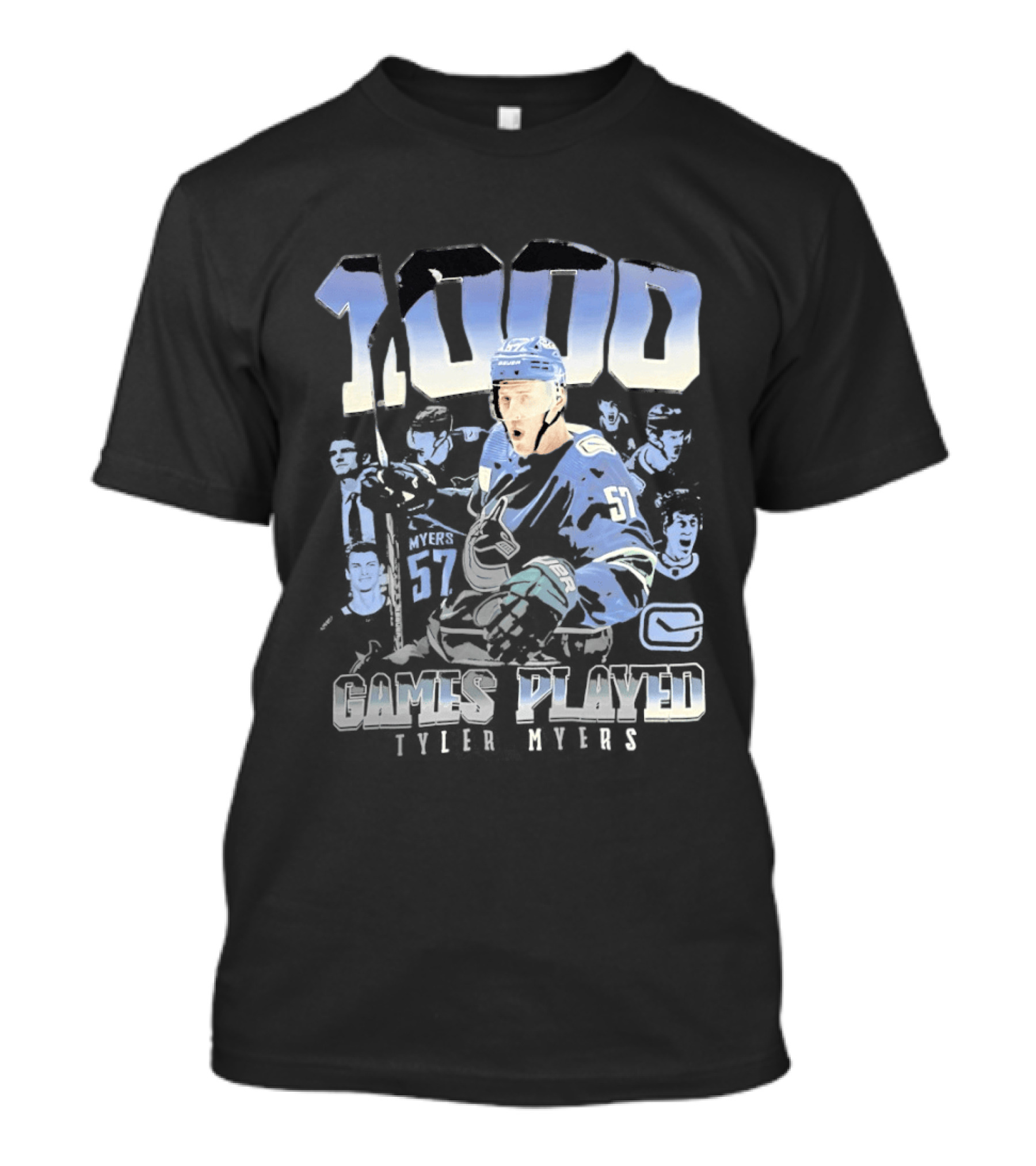 Tyler Myers 1000 Games Played Vancouver Canucks 57 Hockey T-Shirt