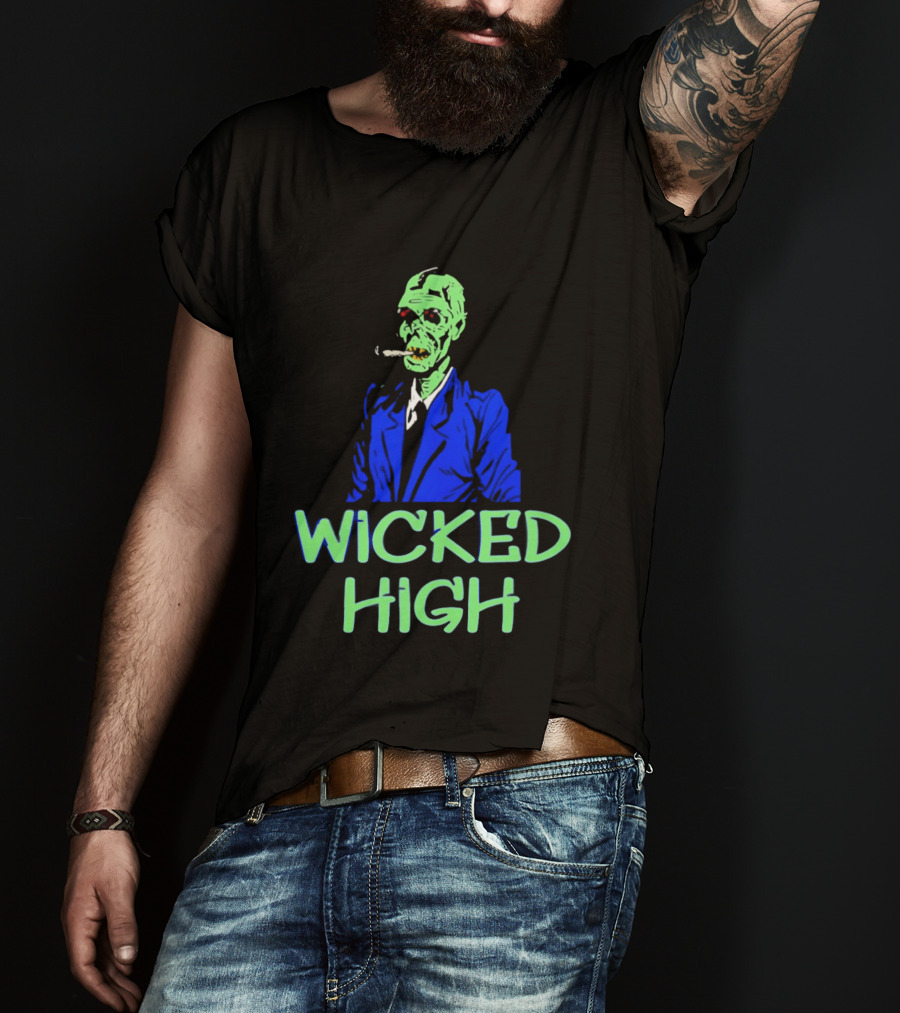 Wicked High Stoned Zombie In Suit Smoking Cigarette T-Shirt