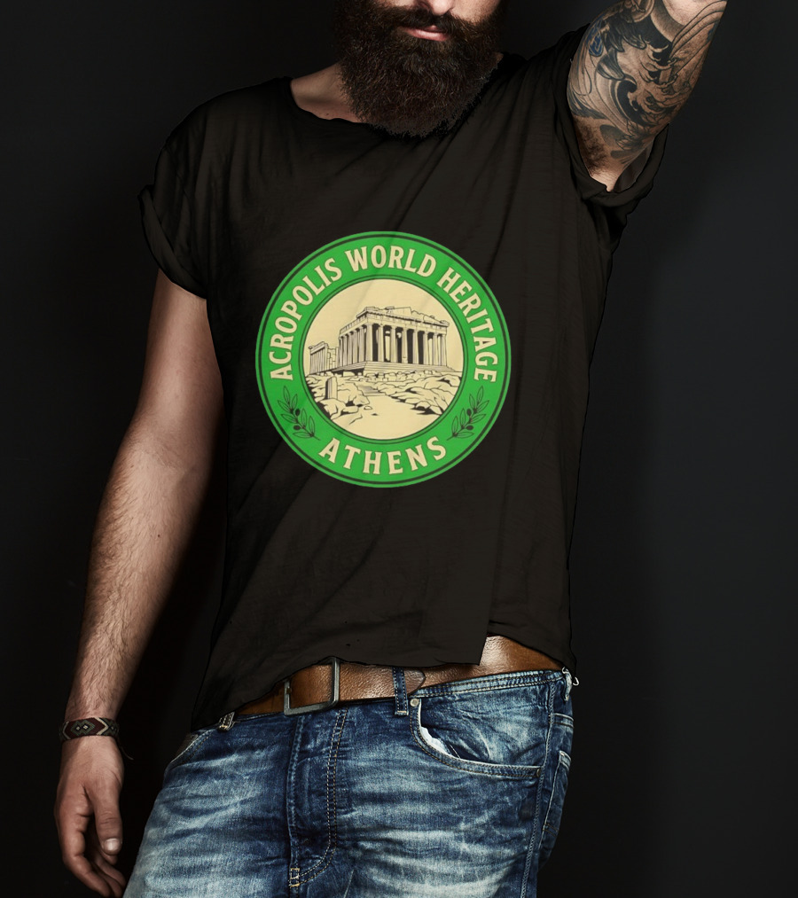 Acropolis World Heritage Athens Iconic Parthenon Landmark T-Shirt