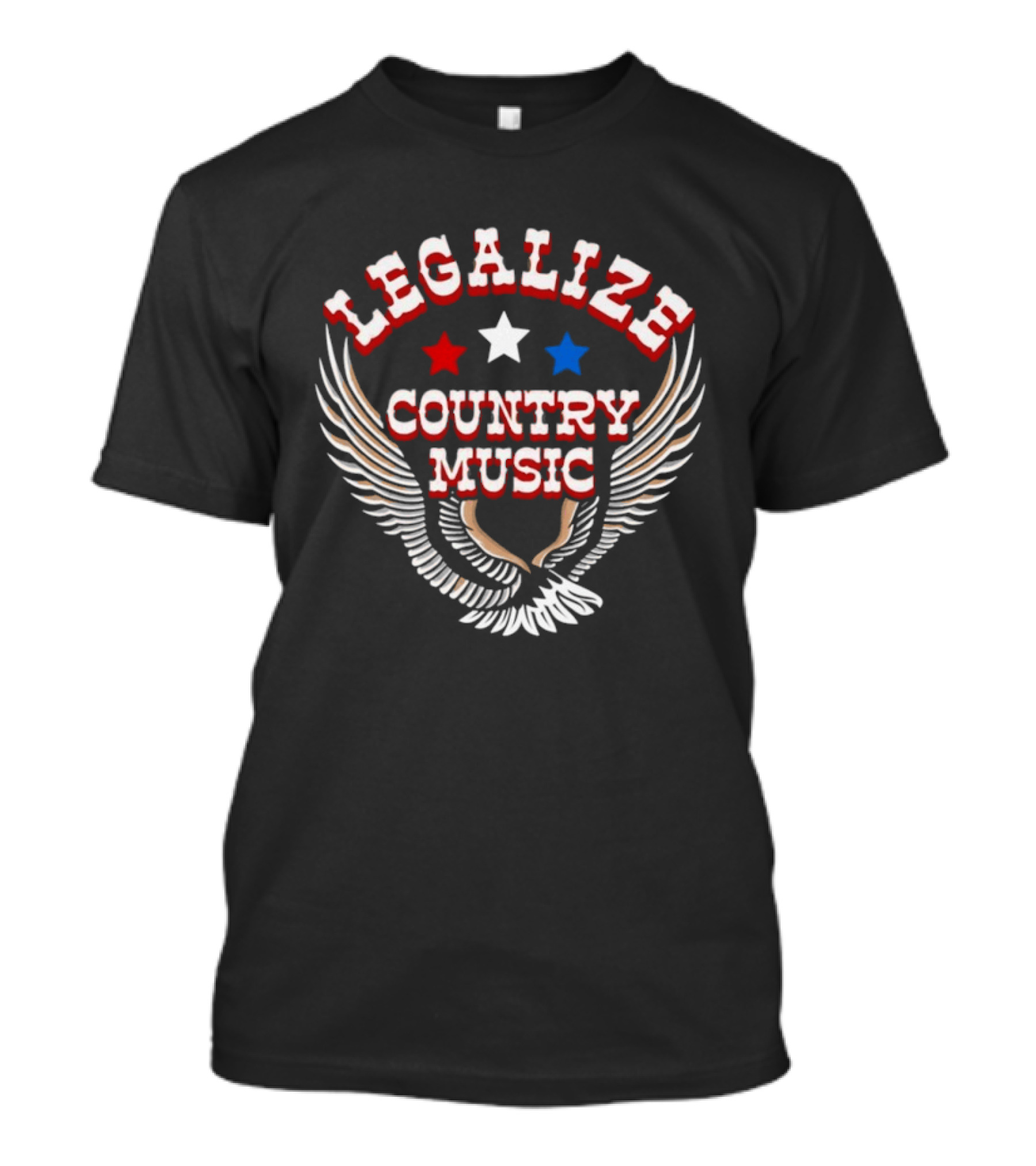 Legalize Country Music Patriotic Stars And Winged T-Shirt