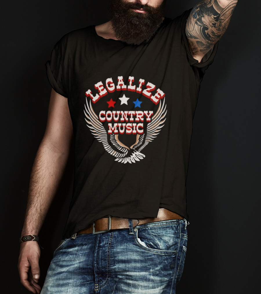 Legalize Country Music Patriotic Stars And Winged T-Shirt
