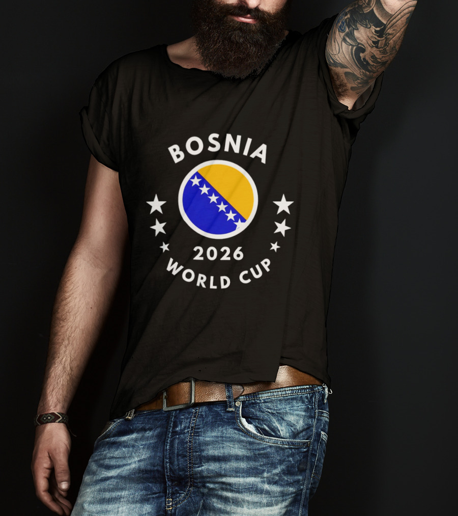 Bosnia 2026 World Cup Bosnia Flag Football Soccer Stars T-Shirt