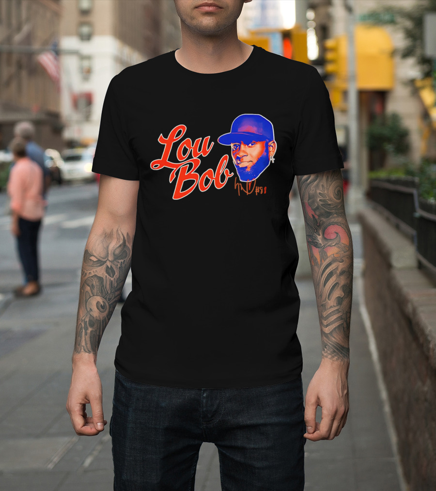 Lou Bob Luis Robert Jr New York Mets Big Head T-Shirt