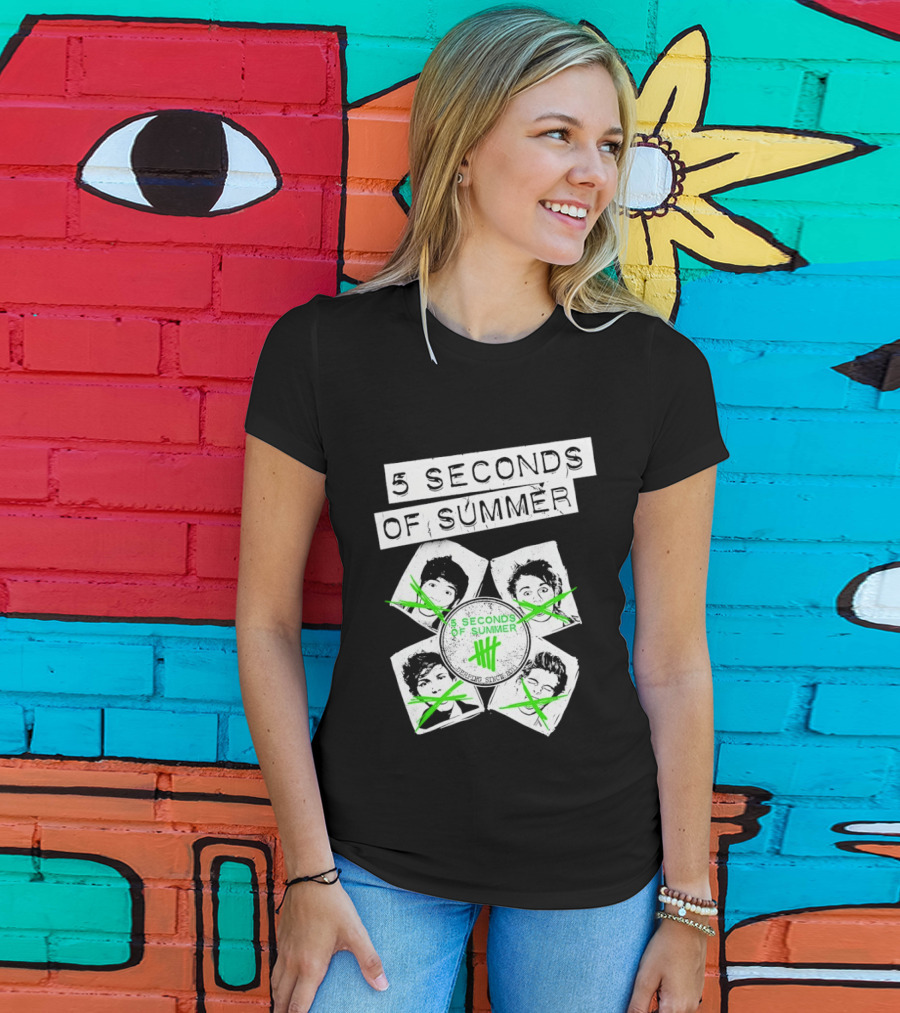 5 Seconds Of Summer 5SOS Green Iconic Faces Derping Since 2011 T-Shirt