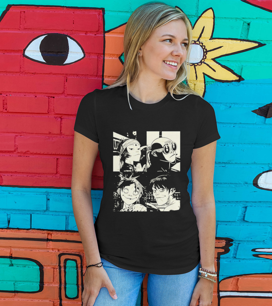 Gorillaz 2D Murdoc Niccals Noodle Russel Hobbs Animation T-Shirt