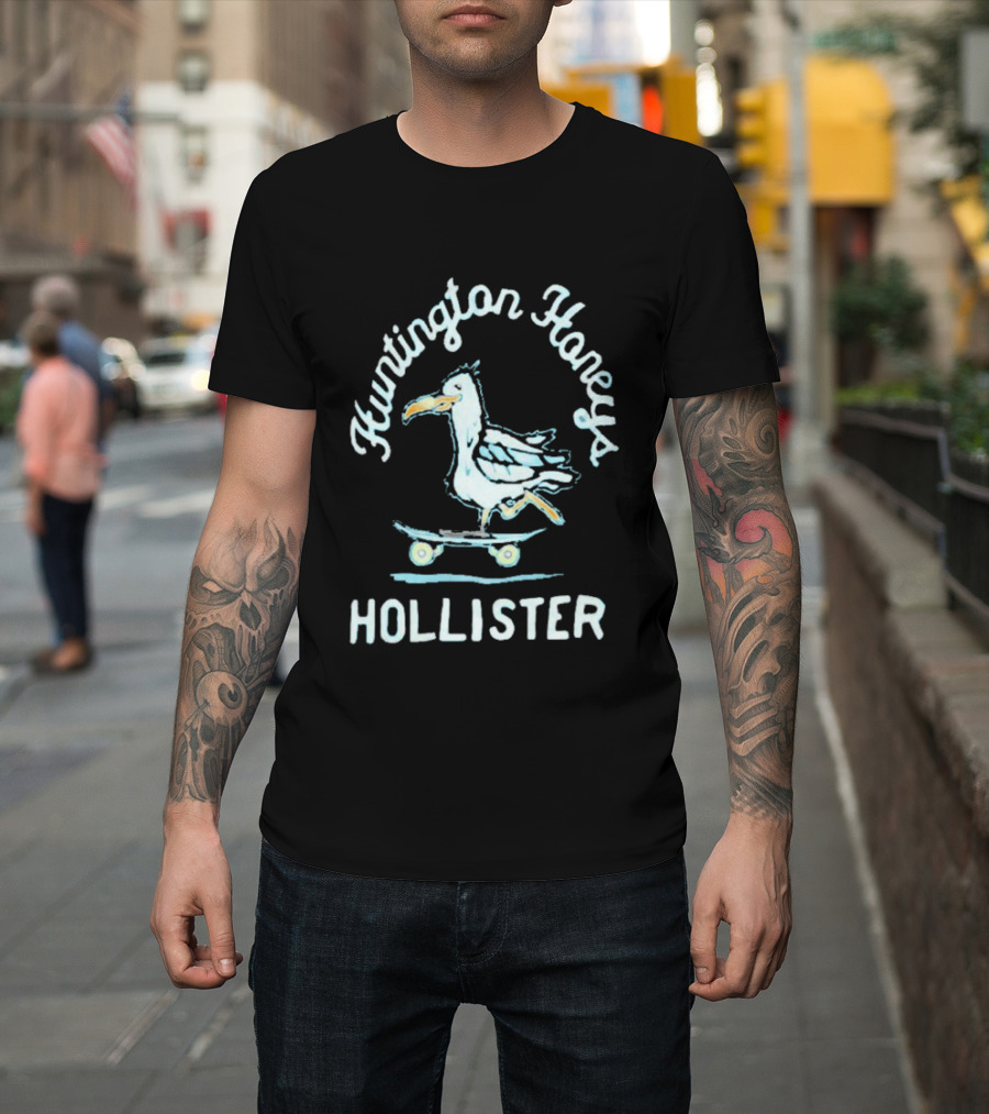 Huntington Honeys Hollister Seagull Skateboarding T-Shirt