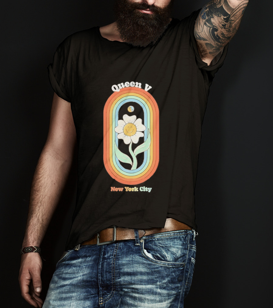 Daisy Rainbow Queen V Yin Yang New York City T-Shirt