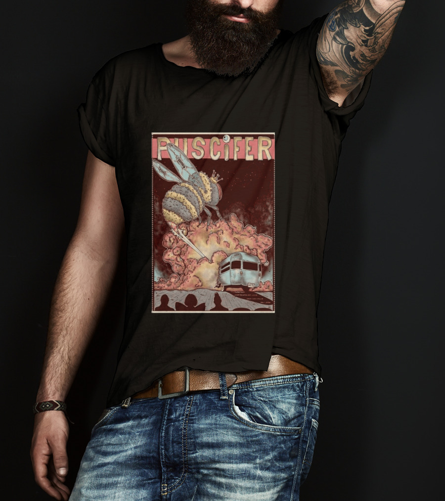 Puscifer Durham Performing Arts Center April 1 2026 Tour With Crowned Bee And Trailer T-Shirt